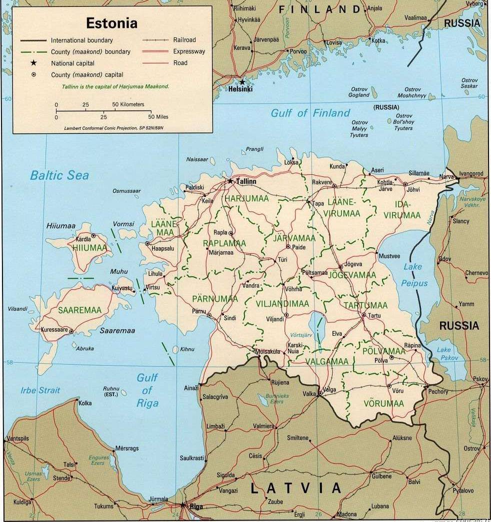 爱沙尼亚,爱沙尼亚地图高清中文版