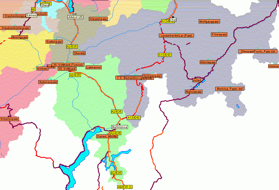 瑞士地图,瑞士地图高清中文版