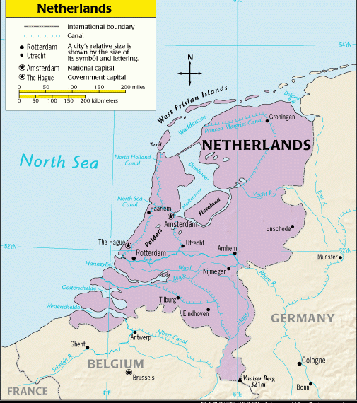 荷兰地图,荷兰地图高清中文版