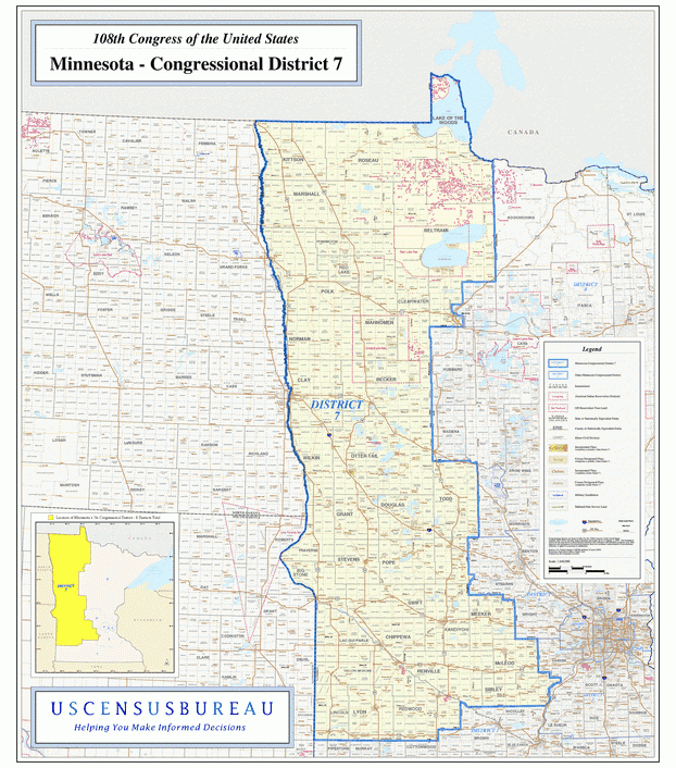 明尼苏达州(minnesota)行政区划图