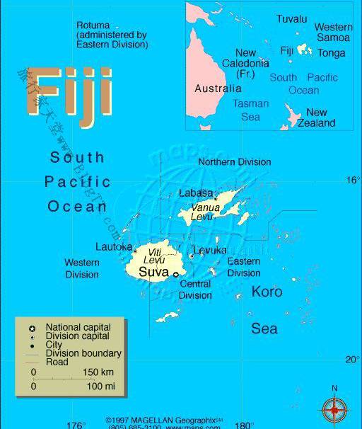 最新斐济地图中文版