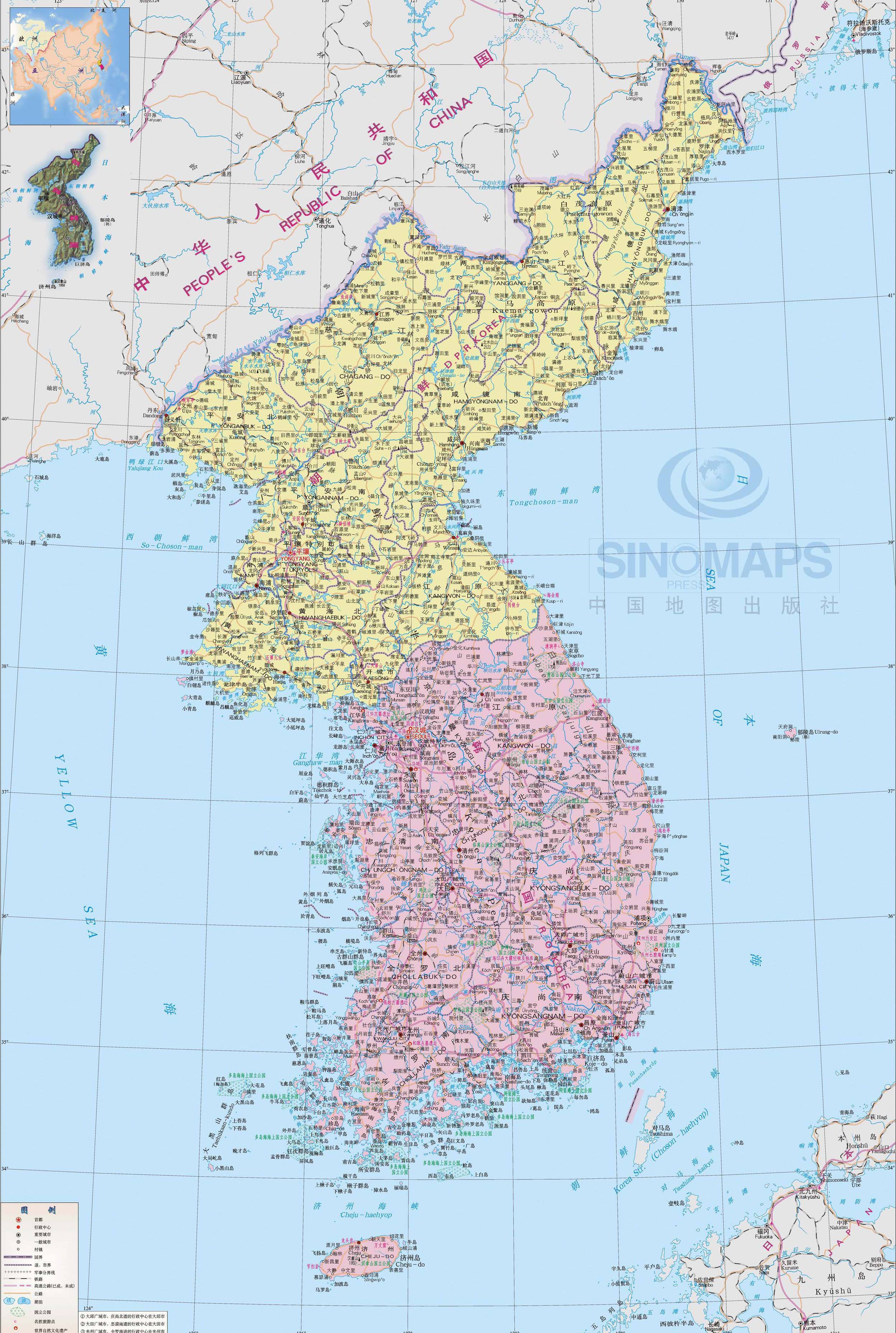 韩国区号查询    韩国地图全图   韩国面积