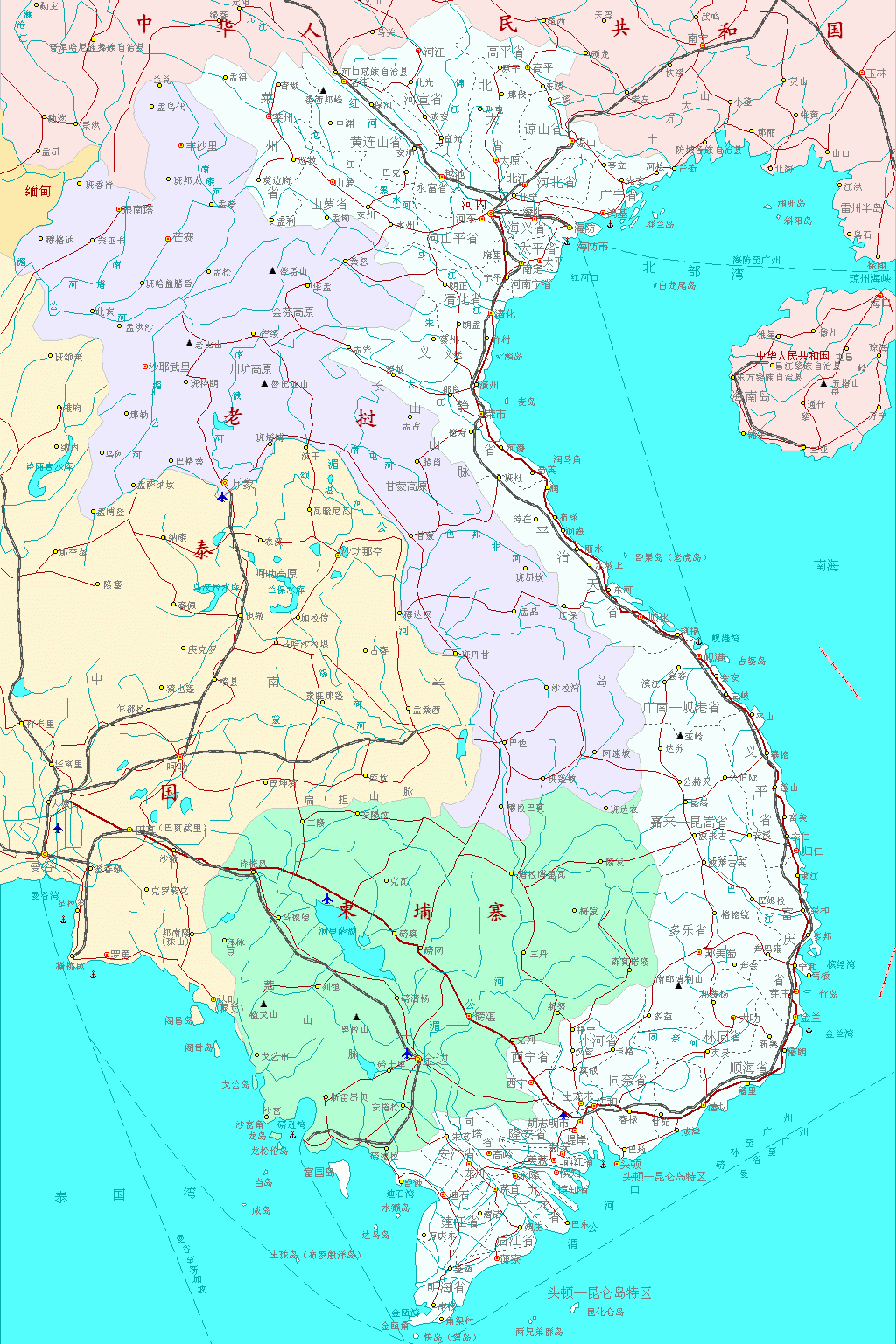 最新越南地图中文版