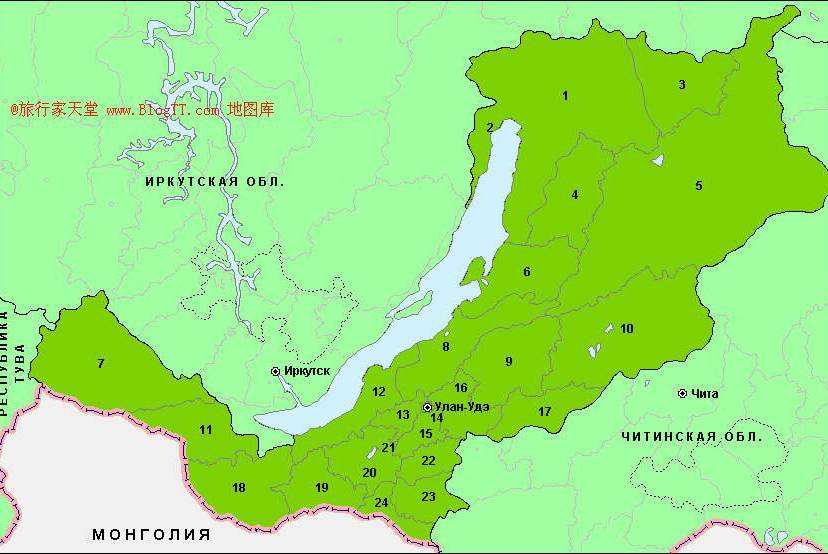 俄罗斯布里亚特共和国地图