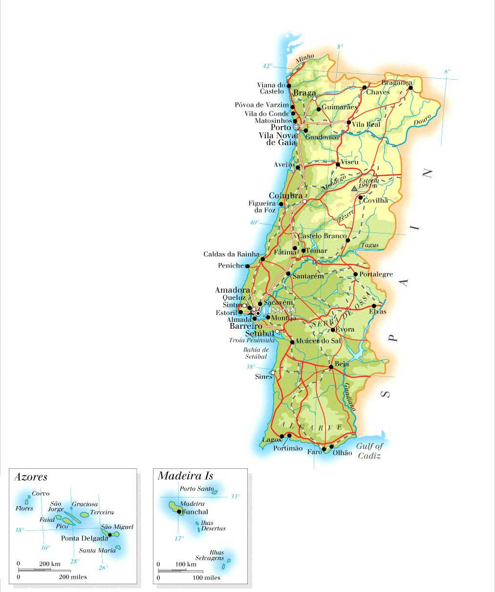 葡萄牙区号查询    葡萄牙地图全图   葡萄牙面积