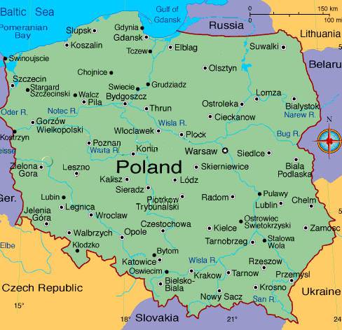 波兰区号查询    波兰地图全图   波兰面积   波兰天气