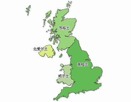 最新英国地图中文版