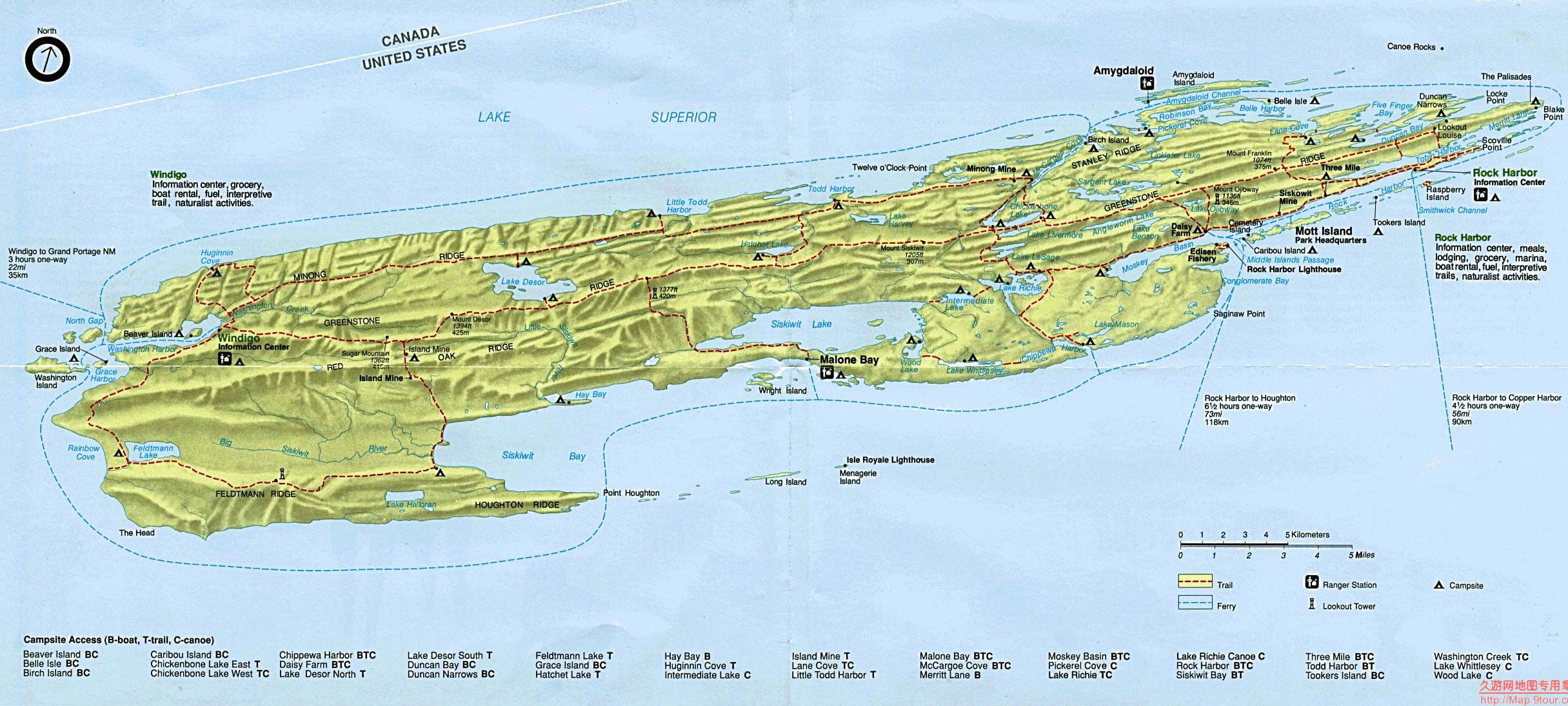 美国isle royale岛地图