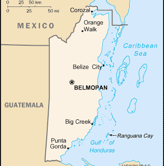 伯利兹地形图图片