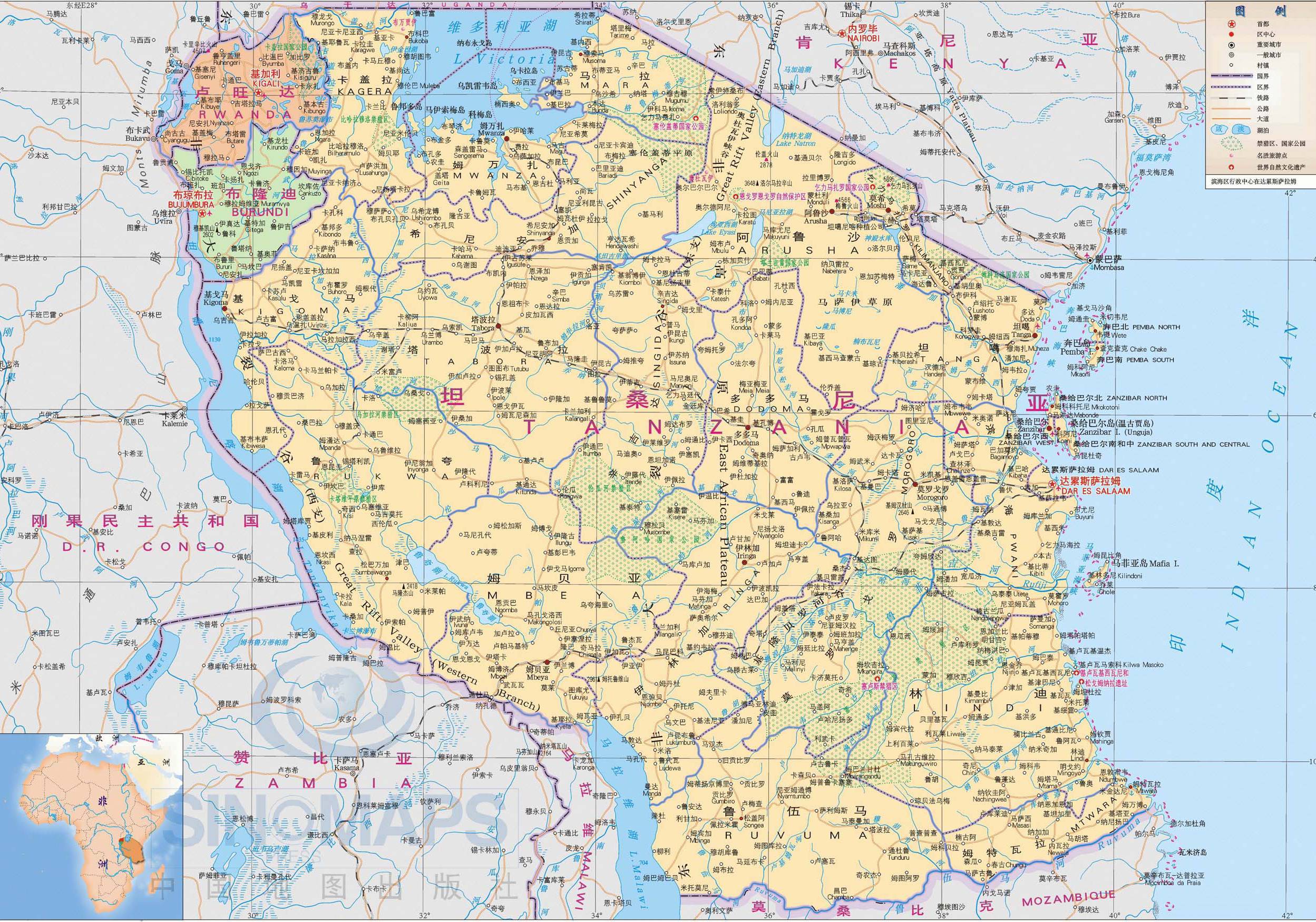 地图 坦桑尼亚地图上一页12345下一页查看大图 上一张:利比里亚地图