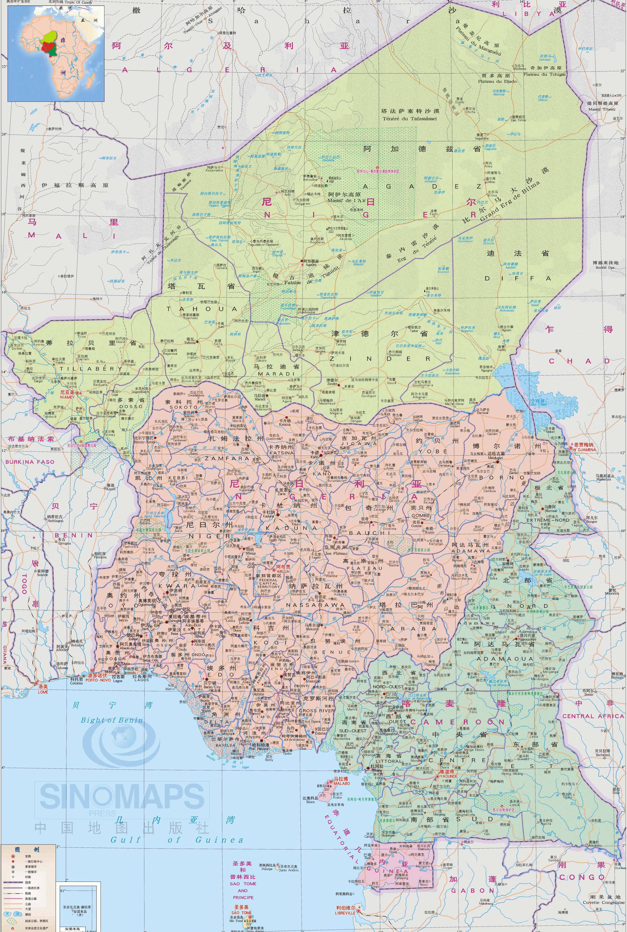 最新尼日尔地图中文版