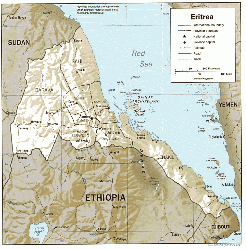 厄立特里亚全景地图图片