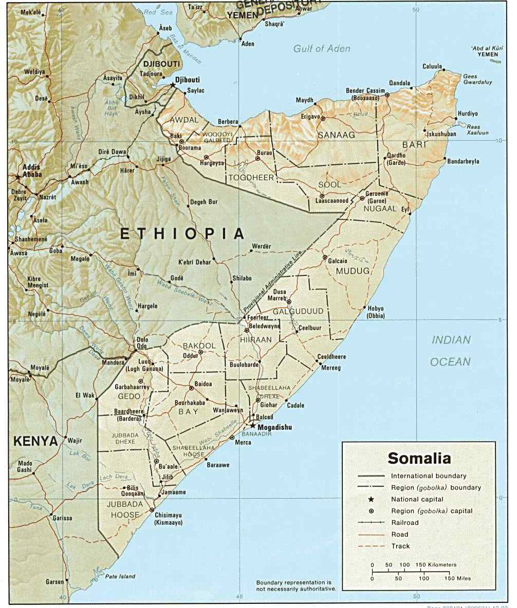 最新索马里地图中文版