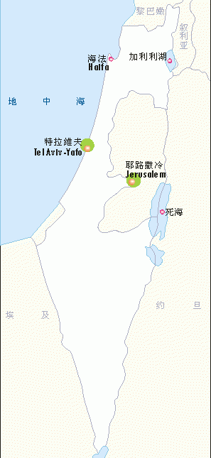 以色列行政區劃圖,以色列地圖高清中文版