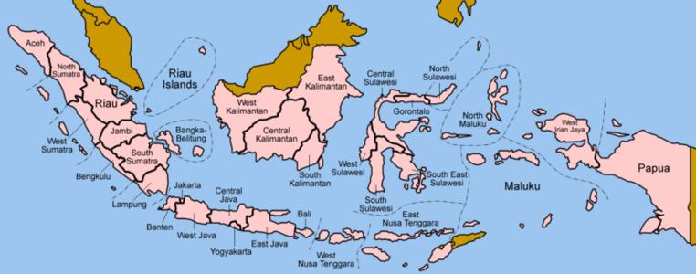 印度尼西亚区划一览表图片